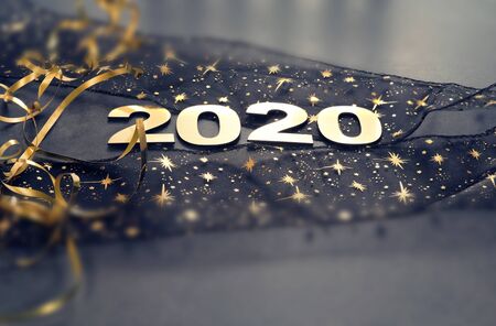 Happy New Year 2020. Symbol from number 2020 on stone background