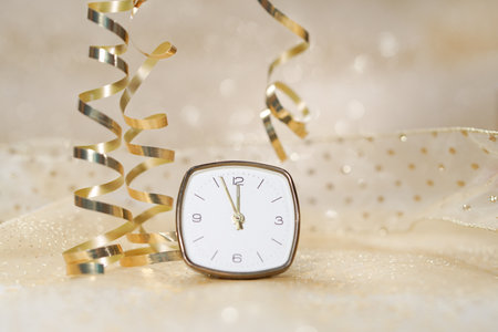 watch and serpentine on a bokeh backgroundの写真素材