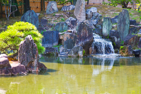 Japanese garden in Nijo castle in Kyoto, Japanのeditorial素材