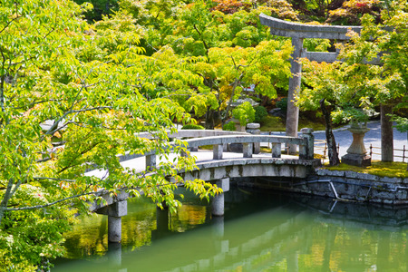 Japanese garden of Zenrinji temple in Kyoto, Japan