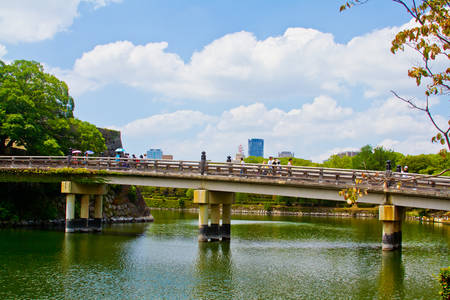 bridge of Osaka castleのeditorial素材