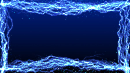 thunder frame and shiny particlesの写真素材
