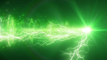 lightning beam and hoopsの写真素材