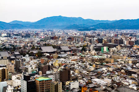 Kyoto seen from the Tower Cityの写真素材