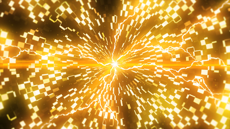 Lightning and sparkling particle effectの写真素材