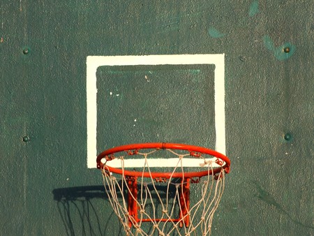 basketball hoop and a cage