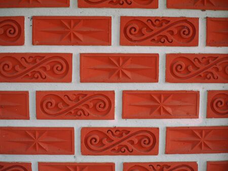 Red brick wallの写真素材
