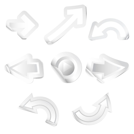 Set Of Arrow Shaped Stickers Isolated Over Whiteのイラスト素材