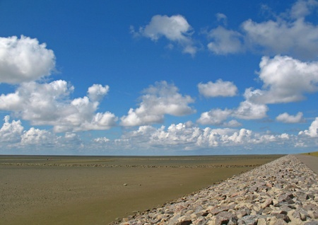 Low tide on the North Seaの写真素材