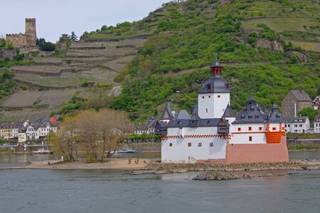 Customs officials Burggraf stone in Kaub on the Rhine                       の写真素材