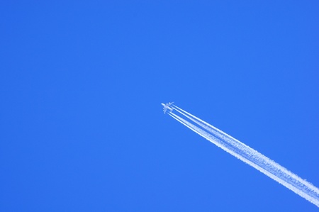 Aeroplane in the cloudless sky                 の写真素材