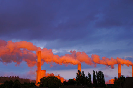 Lignite-fired power plant                    の写真素材