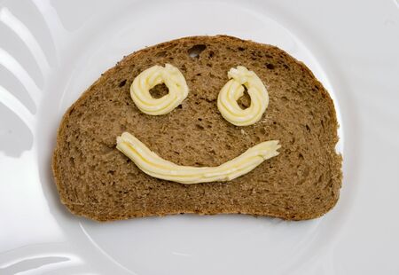 bread slice and butterの写真素材