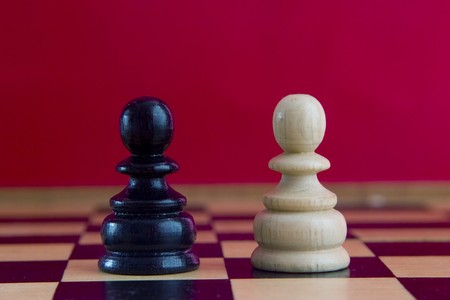 chess pieces on the board の写真素材