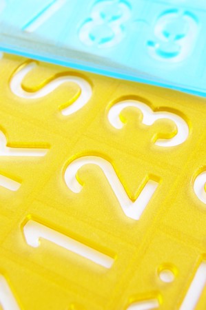 close up of stencil on white background の写真素材