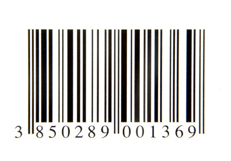 close up of bar code on white background の写真素材