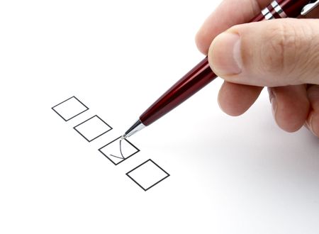 close up of questionnaire test