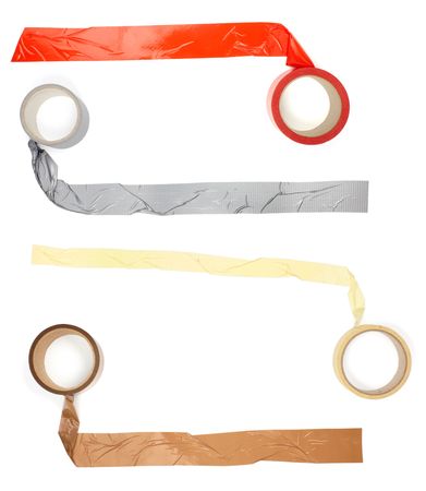 close up of an adhesive tape on white background. each one is in full camera resolutionの写真素材