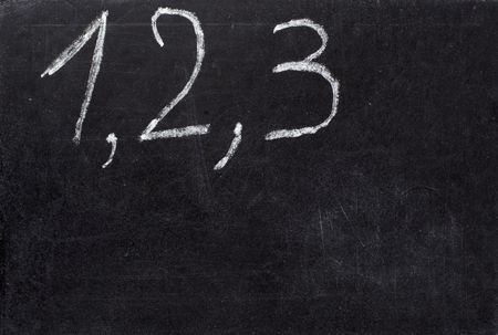 closeup of chalkboard and numbers の写真素材