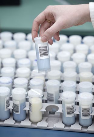 close up of medical worker in lab