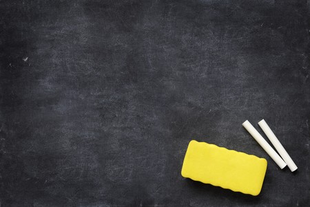 close up of a black dirty chalkboard の写真素材