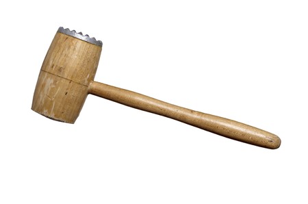 close up of meat hammer on white backgroundの写真素材