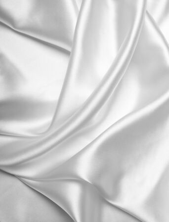 close up of white silk textured cloth backgroundの写真素材