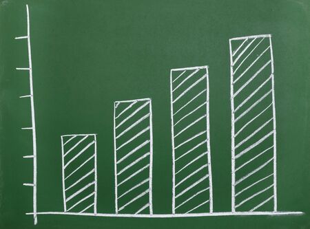 close up of chalkboard with finance business graphの写真素材