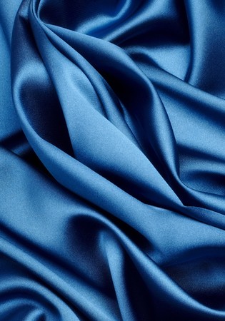 close up of blue silk textured cloth の写真素材