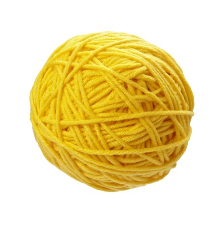 close up of wool knitting on white background 