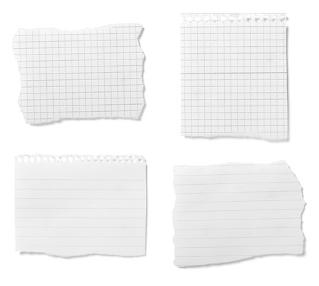 collection of white ripped pieces of paper on white background. each one is shot separately collection of white ripped pieces of paper on white background. each one is shot separately