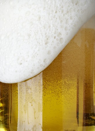 close up of glass of beer on white background  with clipping pathの写真素材