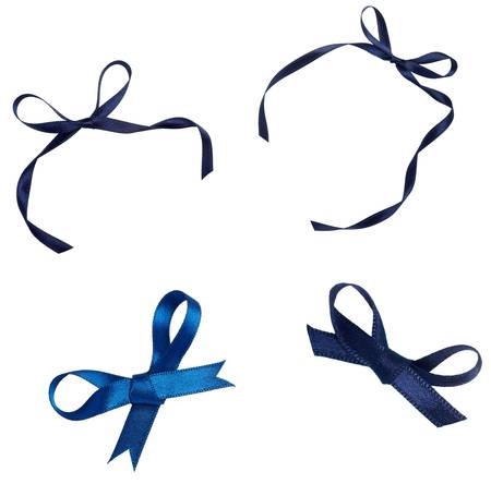 collection of various  ribbons on white background. each one is shot separatelyの写真素材