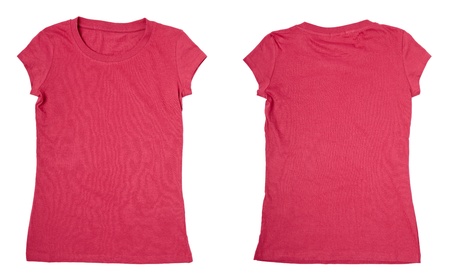 collection of a blank t-shirts on white background. each one is shot separately の写真素材