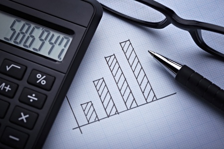 close up of a finance graph on an office desk
