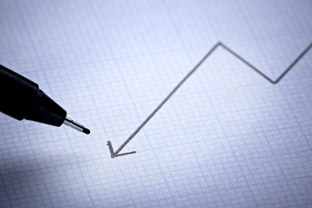 close up of a finance graph on an office deskの写真素材