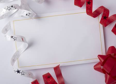 close up of a greeting card with decorationの写真素材