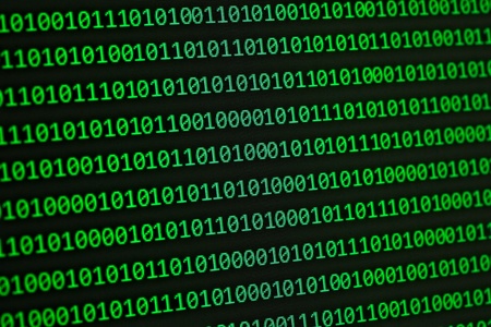 close up of binary numbers background patternの写真素材