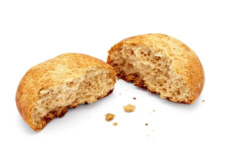 close up of a honey cake on white background の写真素材
