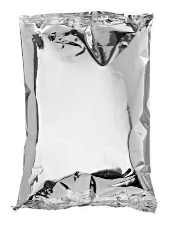 close up of an aluminum bag on white background with clipping pathの写真素材