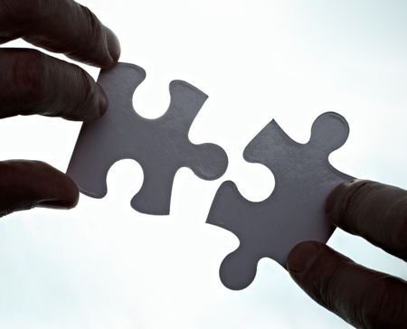 close up of a puzzle game partsの写真素材