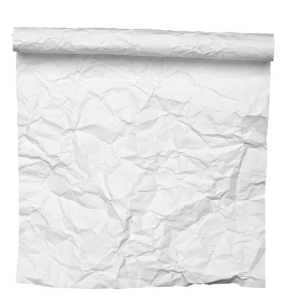 close up of  a curled paper on white backgroundの写真素材