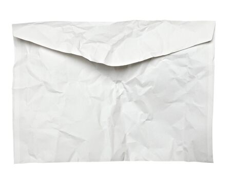 close up of  a crumpled envelope on white backgroundの写真素材