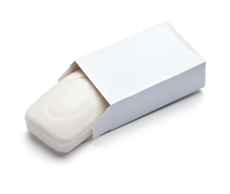 close up of  a hygiene soap on white background with clipping path