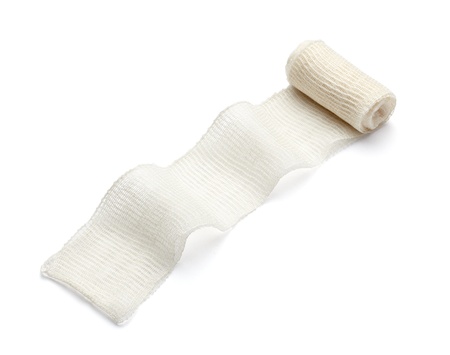 close up of bandage on white background with clipping pathの写真素材