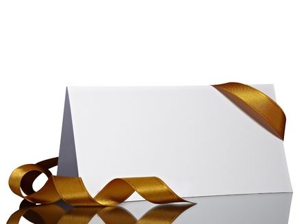 close up of  card note with  ribbon の写真素材