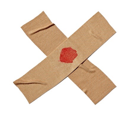 close up of  a bandage on white background with clipping path