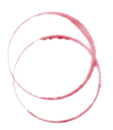 close up of  a wine stain on  white background with clipping pathの写真素材