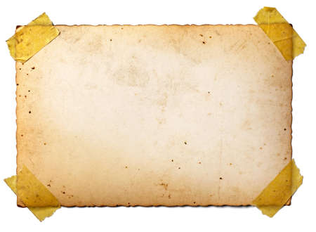 close up of an old photo on white background with clipping pathの写真素材