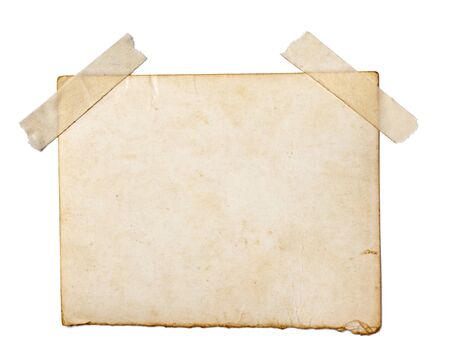 close up of an old photo on white background with clipping pathの写真素材